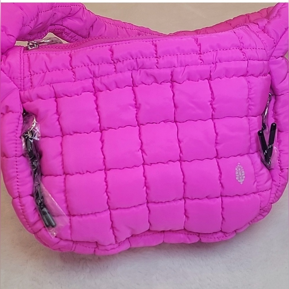 FP Movement Bright Neon Pink Mini Carryall Quilted Bag NWT